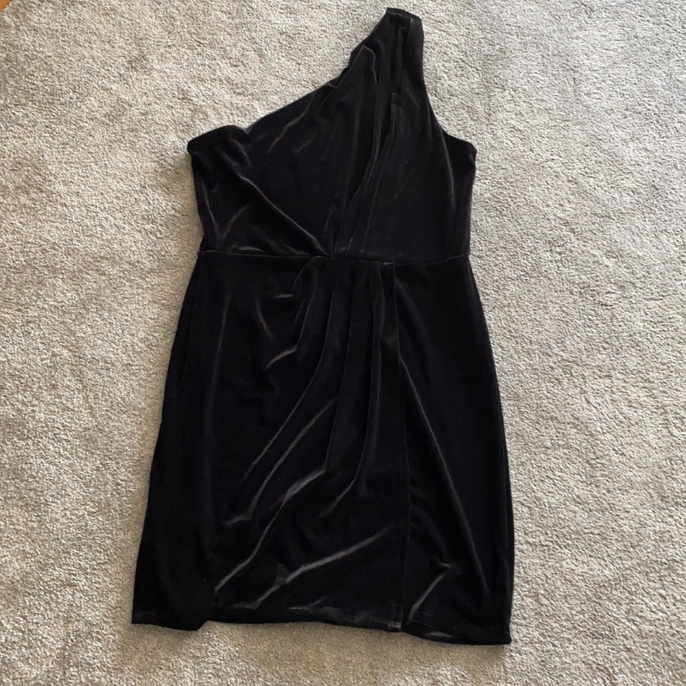 Black one shoulder cocktail dress